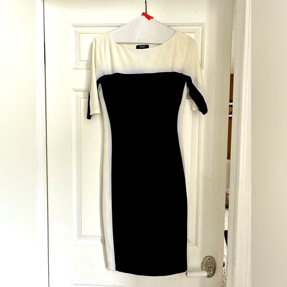 Chaps black and white dress